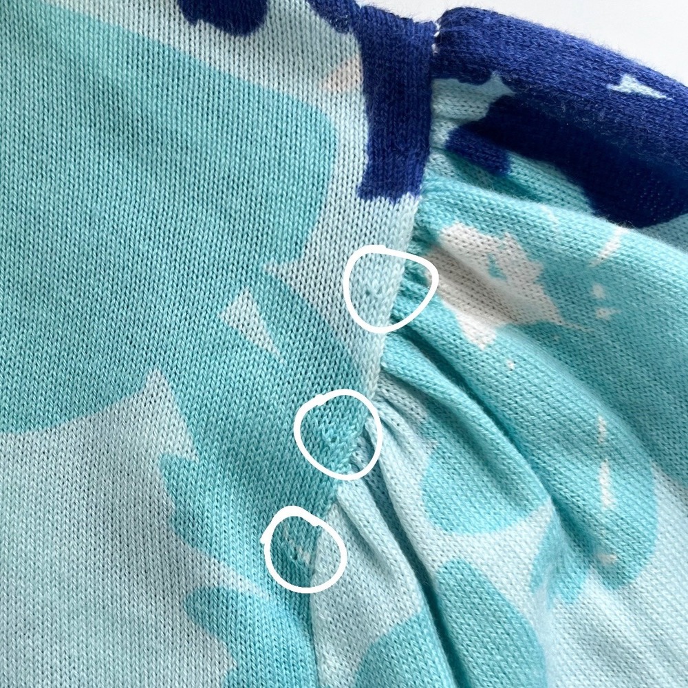 NEW Talbots Plus Puff Sleeve Lightweight Sweater Blue Abstract Floral Womens 3X - Picture 12 of 12